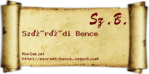 Szórádi Bence névjegykártya